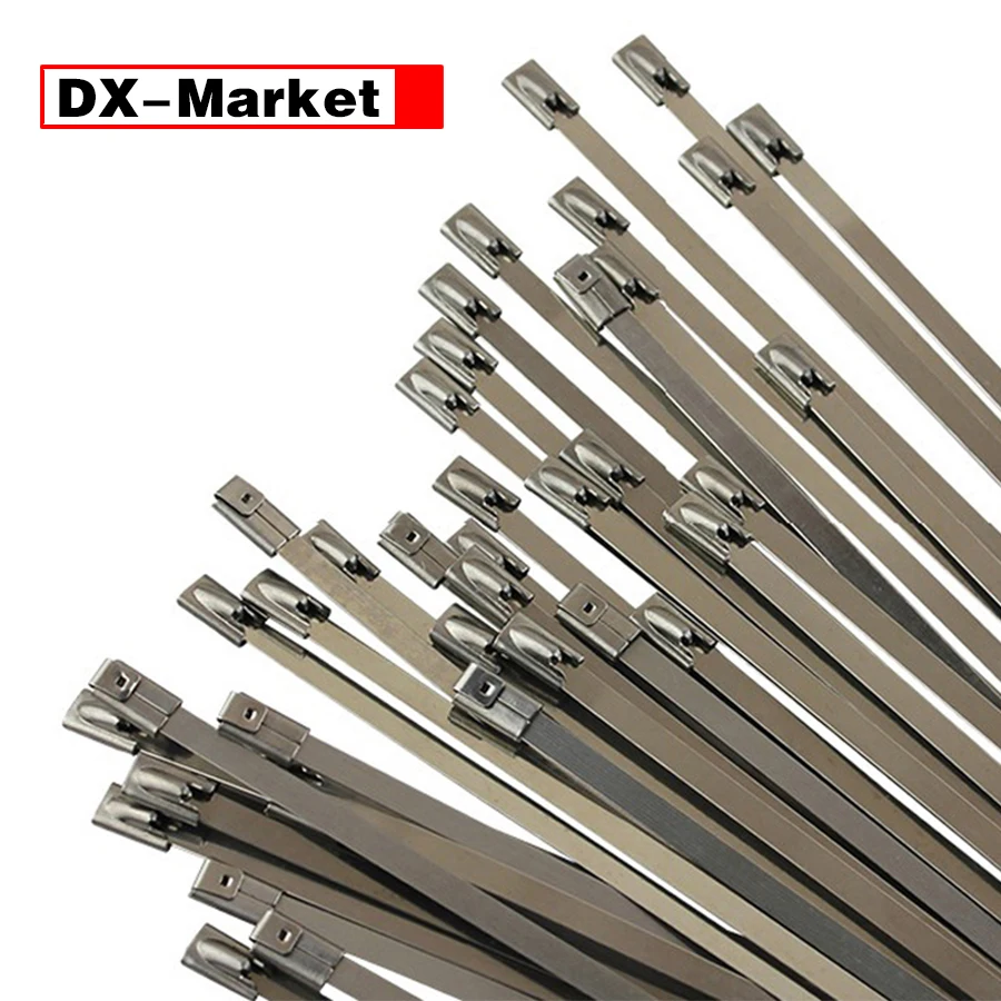 

7.9*700 Ball Self-locking Cable Ties 100 Pieces, 304/316 Stainless Steel 7.9mm Marine Steel Tie , C020