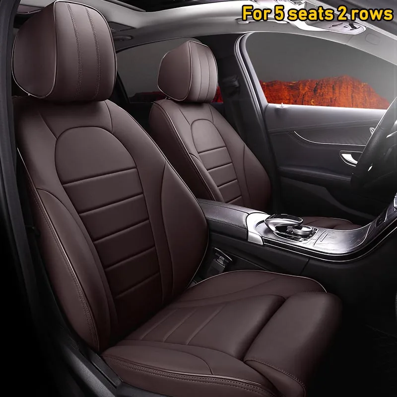 Сделать на заказ кожаные чехлы для сидений автомобиля LEXUS RX270 RX350 RX450h RX300 RX330 RX400h RX200 NX200 NX300 NX300h сиденья, автомобильные чехлы - Название цвета: coffee for 5 seats