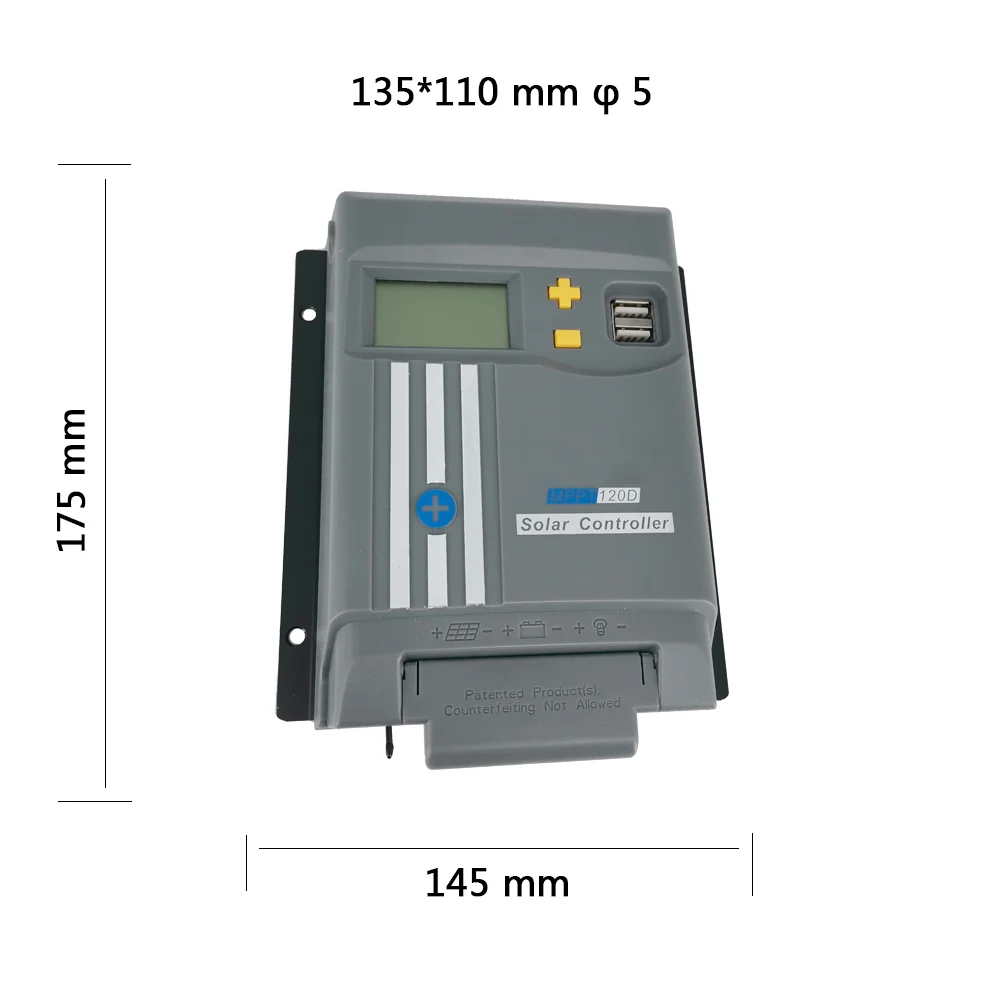 20A со слежением за максимальной точкой мощности 12V/24V Dual USB Автомобильное зарядное