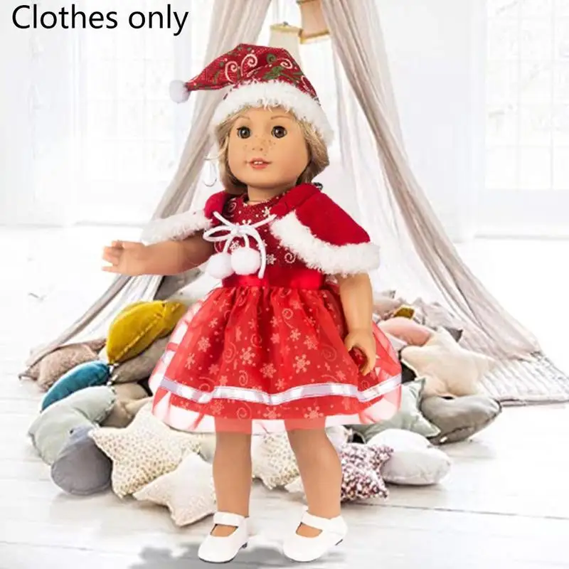 

Рождественский костюм, кружевное платье принцессы, шаль из трех предметов, 18-дюймовое американское Кукольное платье для девочек, модная сме...