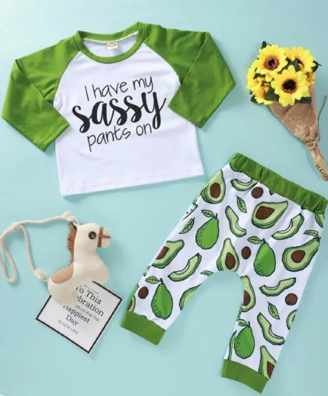 Emmababy осень 2019 Одежда для новорожденных мальчиков и девочек футболка штаны