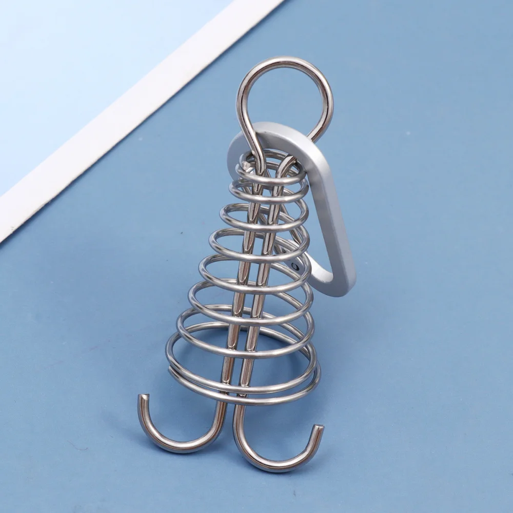 

4pcs Tent Wind Spring Wind Rope Buckle Outdoor Camping High Strength Steel Rope Buckle Tent Fixed Buckle Spring Hook Buckle for