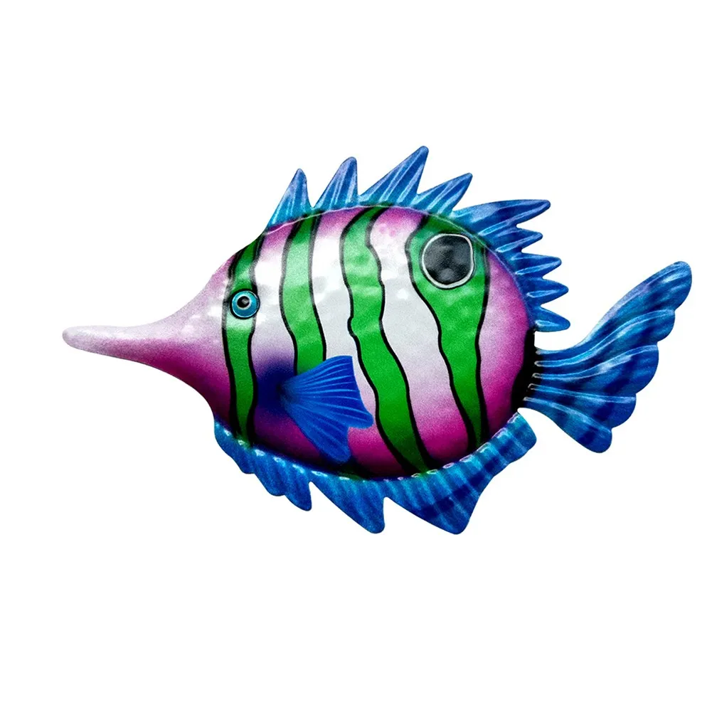 

2PCS Decoration Metal Fish Wall Art Sculpture Outdoor Hanging Ornament Tapestries For Garden Home Decor