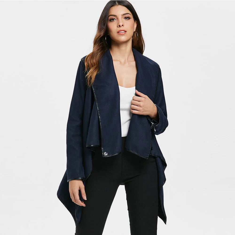 ROSEGAL Women Short Woolen Coat 2019 Jacket Female Long Sleeves Jackets Elegant Trench Asymmetric Slim Blends Wool Camel | Женская