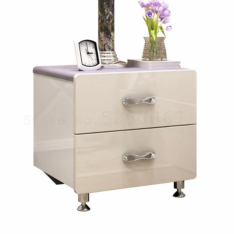 Простой прикроватный столик белой краской шкафчик спальня сборка простая двумя