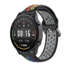 Радужный ремешок для часов Xiaomi Mi, цветной мягкий силиконовый спортивный браслет для Mibro Air, ремешок для смарт-часов с вентиляцией, водонепроницаемый