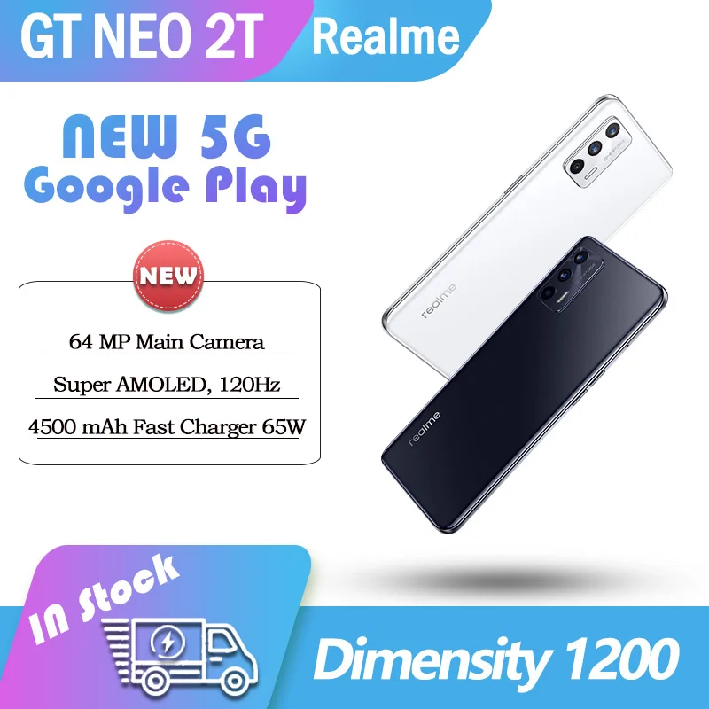 Смартфон realme GT neo 2T, 1200 дюйма, 64 мп, 4500 мАч, 65 Вт - смартфоны