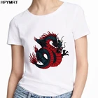 Уличная Женская Футболка Harajuku, Винтажная Футболка с принтом китайского дракона, женская летняя новая Повседневная футболка оверсайз