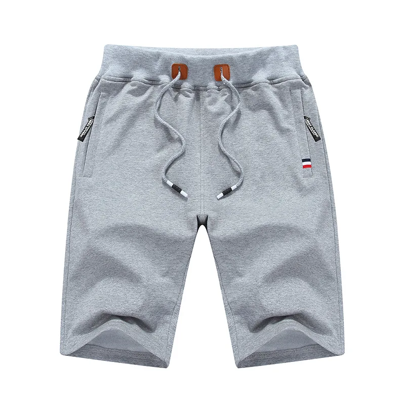 

2021 Men's Fashion Drawstring Casual Zipper Pocket Shorts Pure Color Simple Style Loose Running Large Size Sweatpants For Mens