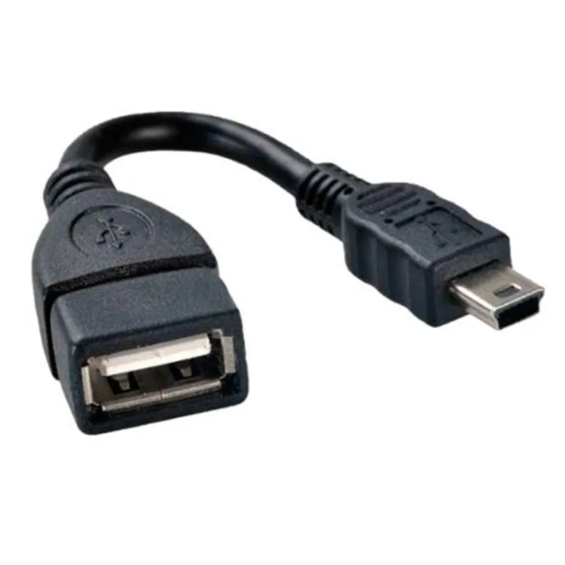 2Pc High Quality Portable Strong 5 Pin Male To USB 2.0 Female Adapter Converter Lightweight OTG Cable For Tablet PC Black#271090 |
