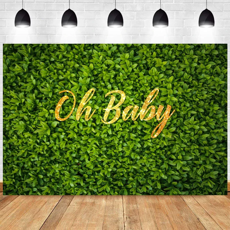 Фон для фотосъемки с изображением зеленой травы вечеринки в честь Дня Рождения