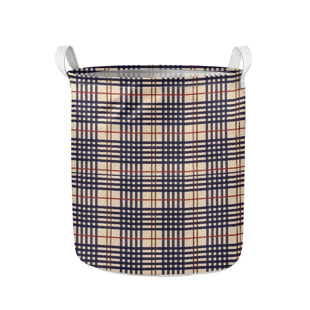 

New Laundry Basket Multi-color Plaid Design Foldable Large Capacity Dirty Clothes Container Hamper Household Organizer Bucket