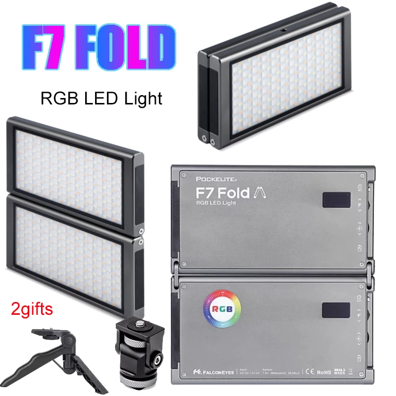 Складной карманный светодиодный светильник FalconEyes F7 24 Вт RGB заполняющая лампа для