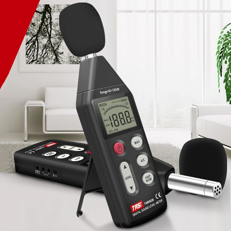 

TA8152B Digital Noise Meter Sound Level Meter USB Data Connection 40-130dB Test 35ED