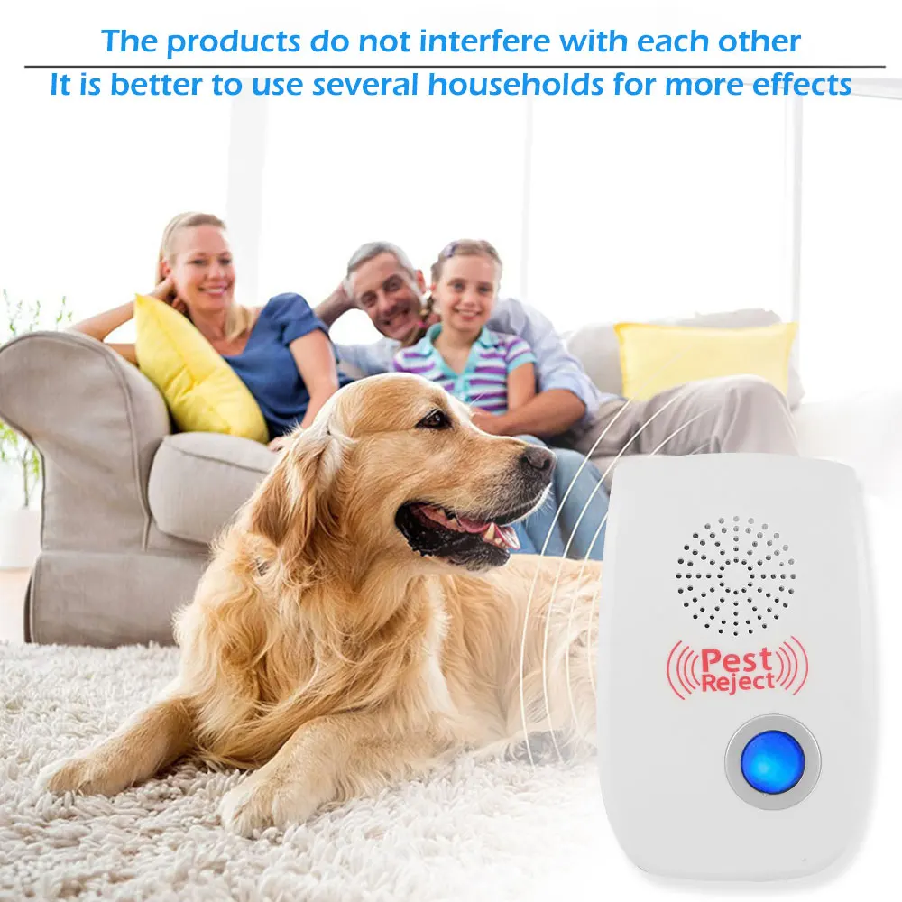 

Warehouse ultrasonic plug-in electronic mouse and mouse repeller Pest control insect and spider rodent repellent (four packages)