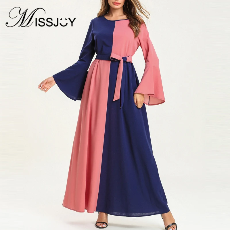 Женское платье Кафтан MISSJOY повседневное свободное с длинными расклешенными