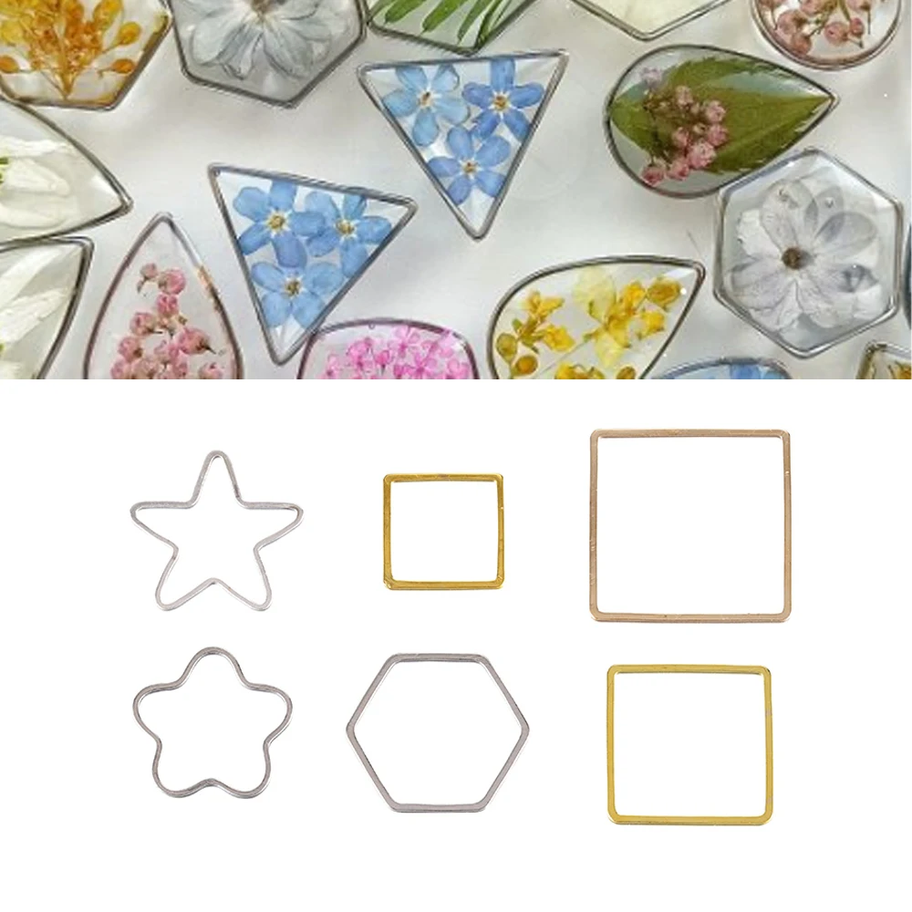 30 шт. медная форма золотого цвета с геометрическими полыми металлическими