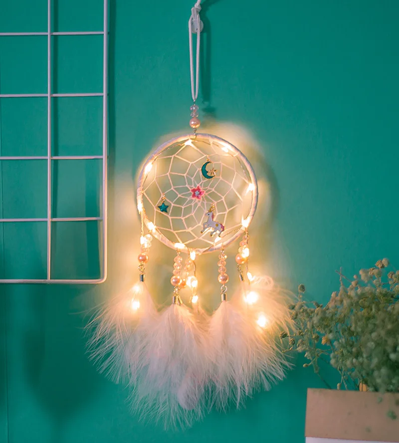 Новый Ночной светильник с единорогом Ловец снов декоративная лампа подвесной