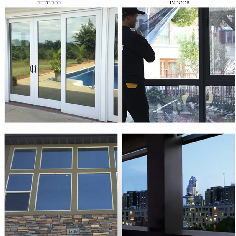 Зеркальная пленка для конфиденциальности самоклеящаяся окон DIY жилого дома