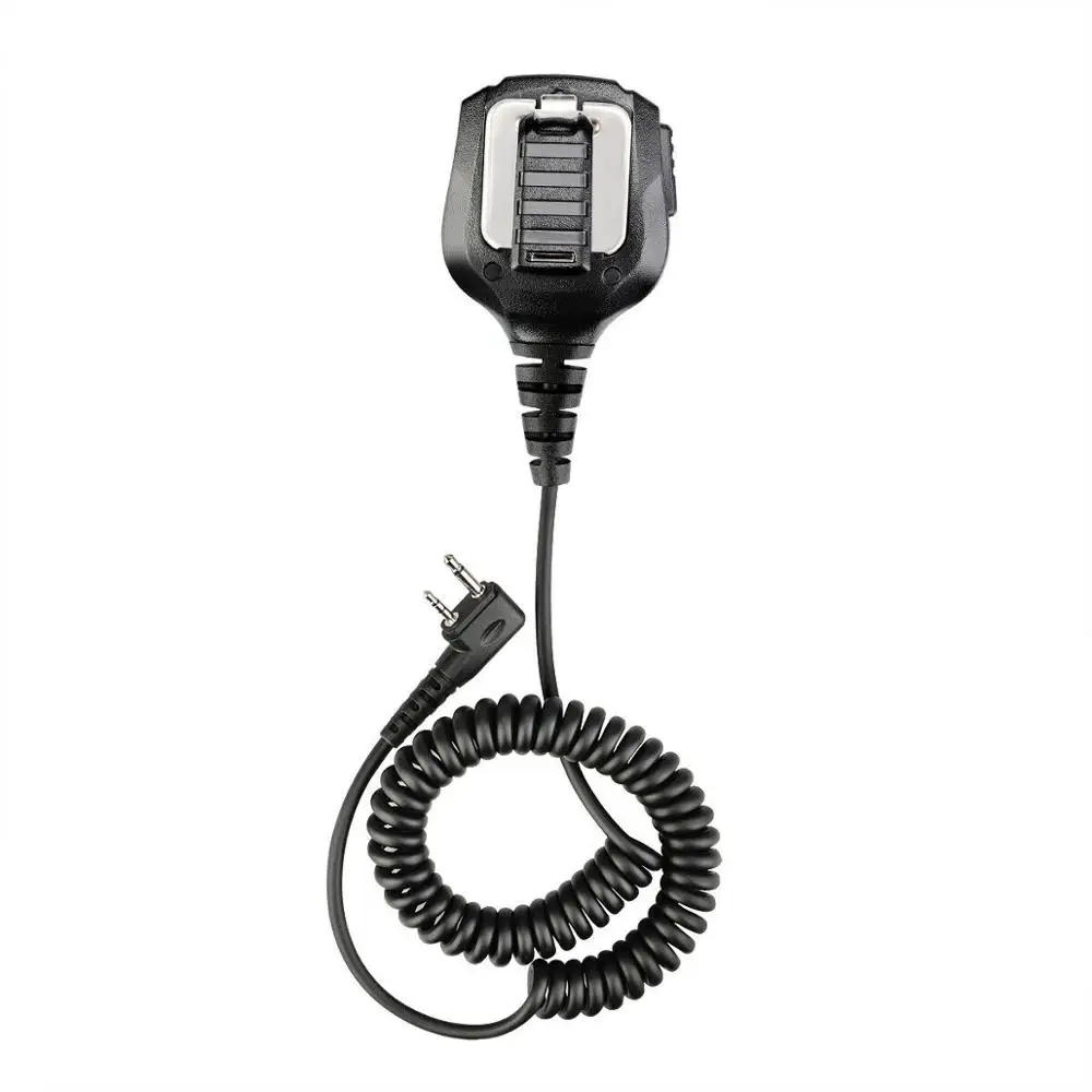 5pcs New Black Retevis 2 Pin PTT Speaker Mic IP54 Waterproof  For ICOM IC-F3G IC-F43GS Two Way Radio C9075C