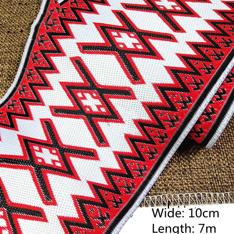 Винтажная этническая кружевная лента вышивка бохо цветок отделка для одежды сумок DIY ткань - 7 метров/рулон.