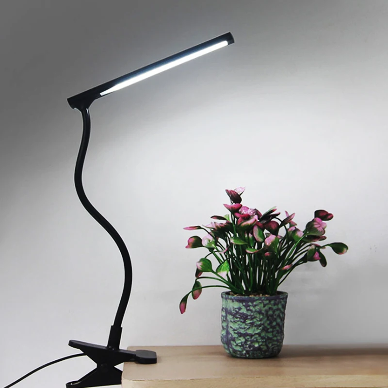 

LED Clamp Desk Lamp Task Light Flexible Gooseneck Dimmable Touch Switch USB Powered Adjustable Eye-Care Clamp Light for Reading
