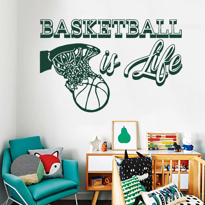 Баскетбольная Наклейка на стену с изображением командного игрока наклейка для