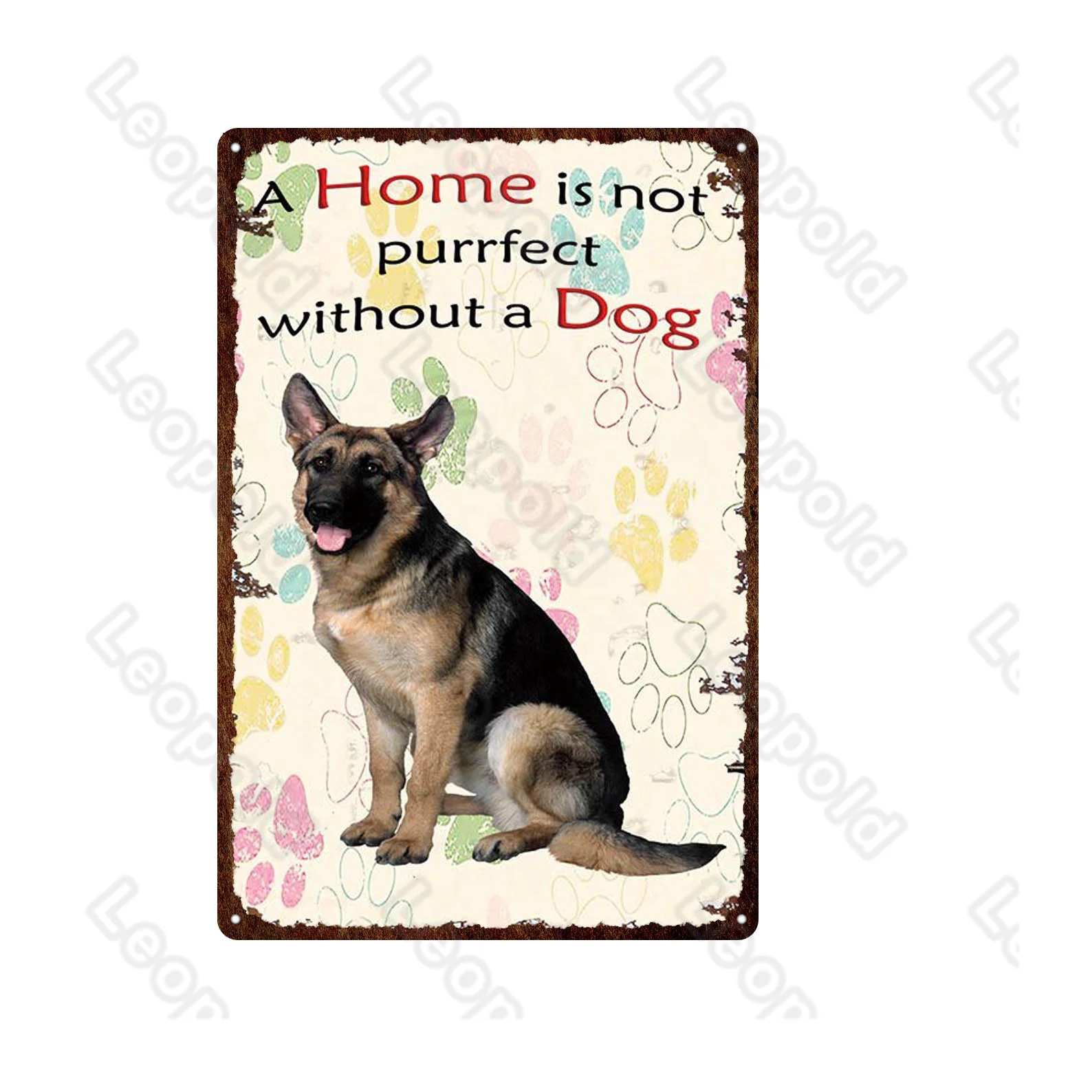 

Animal Style Living Room Metal Poster Decoration The Puppy and Kitten Iron Metal Tin Can Be Suspended Art Iron Painting