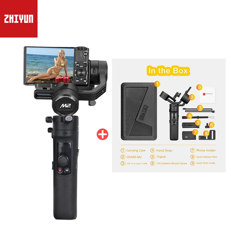 Черный ZHIYUN кран M2 3-осевой разных цветов с шарнирным соединением для смартфона Для беззеркальных камер смартфонов OSMO действие стабилизатор vs Feiyu G6 плюс DJI Ronin S Max мы собрали воедино - Цвет: Черный