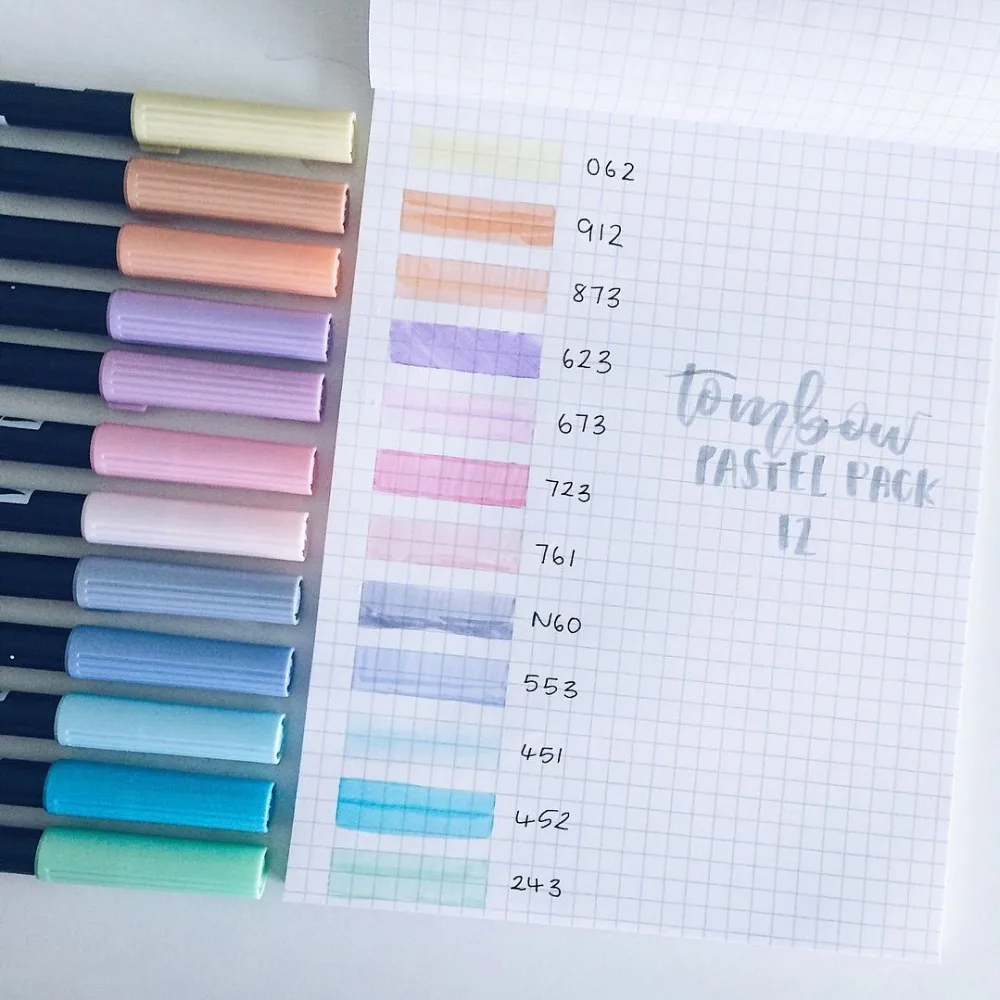1 шт. TOMBOW AB-T Япония 96 цветов две головки художественная кисть ручка маркер Профессиональный водный маркер ручка живопись школьные принадлежности