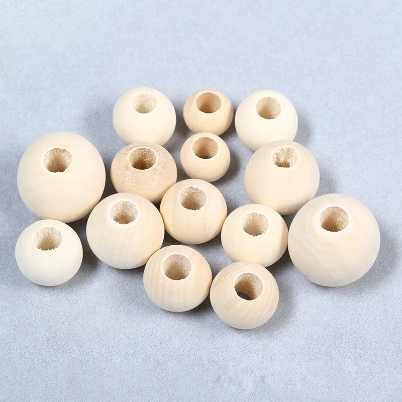 DIY 5 50 шт. натуральный шар круглый разделитель деревянные бусины экологически