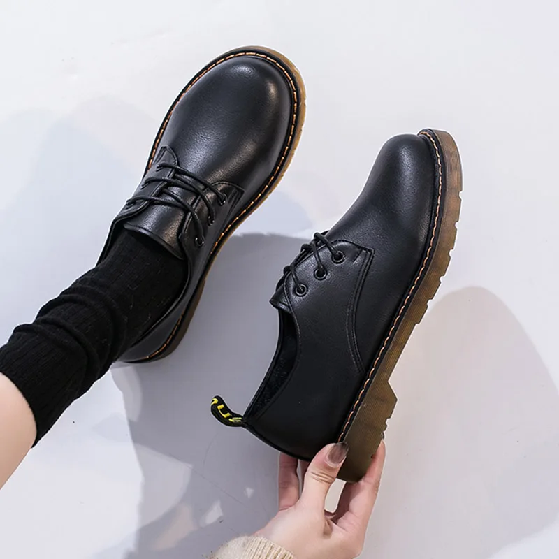 Большие размеры 35 41 женская обувь на низком каблуке Черные слипоны классические