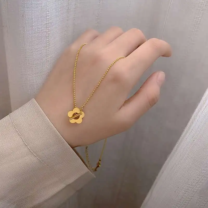 Многослойное ожерелье в стиле панк с плоским лезвием и цепочкой простое золотое