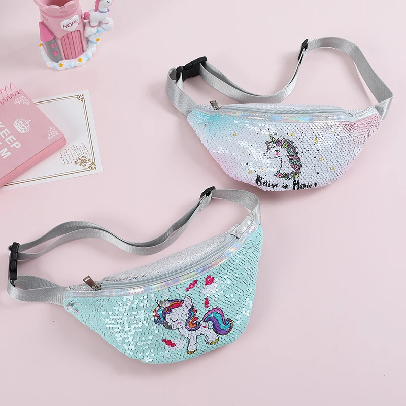 Красочные поясные сумки с единорогом блестящая нагрудная поясная сумка