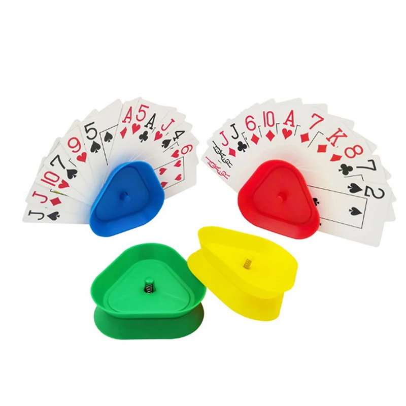 

4pcs/set Triangle Shaped Hands-Free Playing Card Holder Board Game Poker Seat Poker Base Game Organizes Free Your Hands