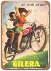 Жестяной знак Gilera для мотоциклов и старых автомобилей, винтажный металлический плакат Sisoso для гаража, мужской пещеры, Ретро Декор для стен 8x12 дюймов, 1949