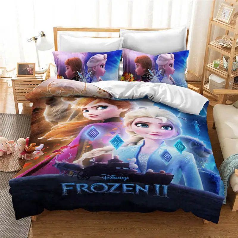 

New 3D Frozen 2 Elsa Anna Quilt Duvet Cover for Girls Bedroom Decor Twin Size Bedding Sets Queen King Bedspread Double Bed Linen