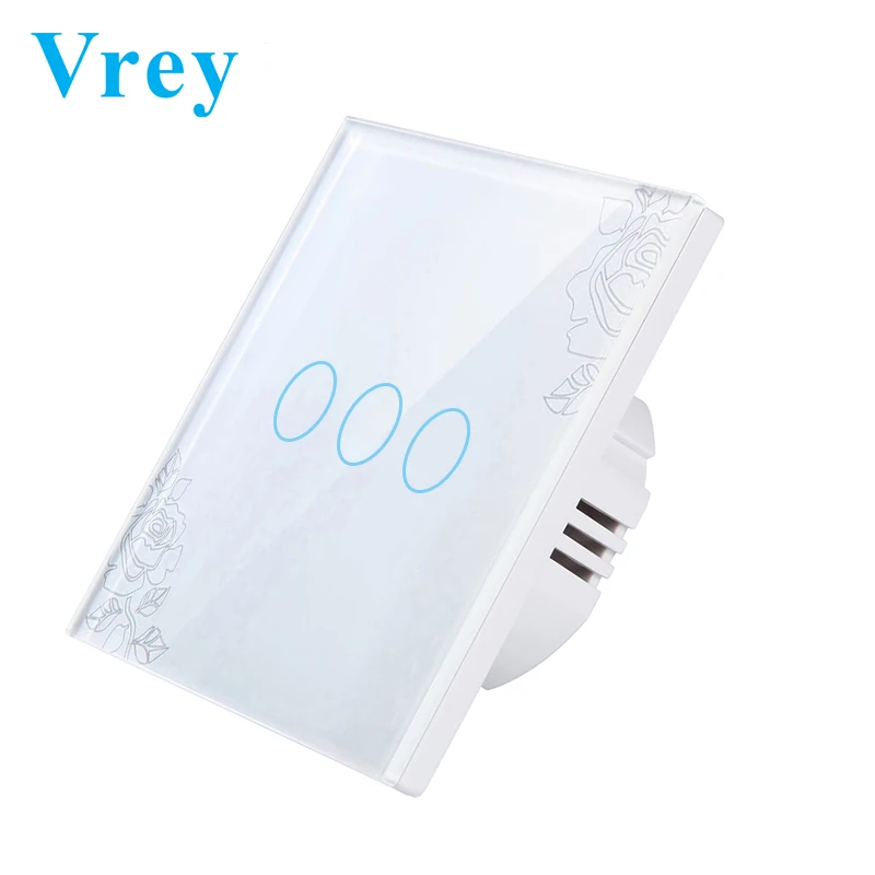 VR-TS-03 Lace Vrey ЕС стандартный сенсорный выключатель, прерыватель сенсорный выключатель, 1 банда 1 способ, AC110-220V выключатель света, настенный сенсорный выключатель - Цвет: VR-TS-03 Lace
