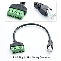 1pc rj45 ethernet male to 8 pin av terminal screw adapter converter block plug cable