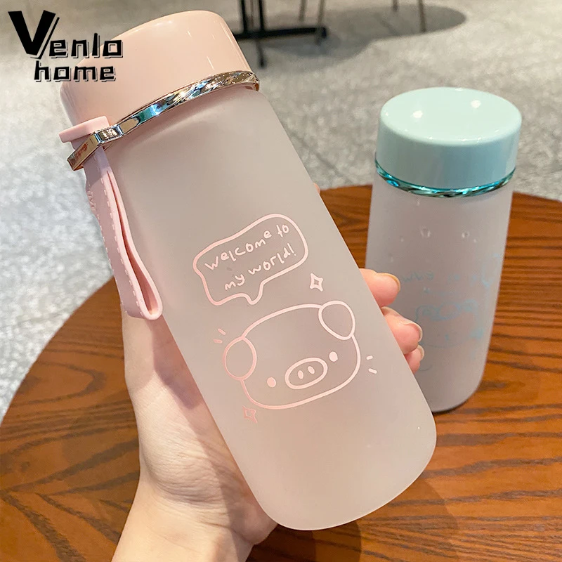 400 мл Матовая бутылка для воды с веревкой бутылки фруктового сока герметичная