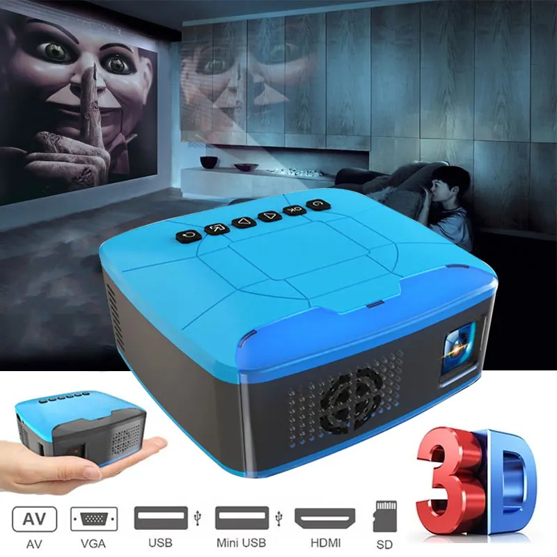 U20 тяжелых круглых проектор USB HDMI AV видео портативный домашний театральный фильм