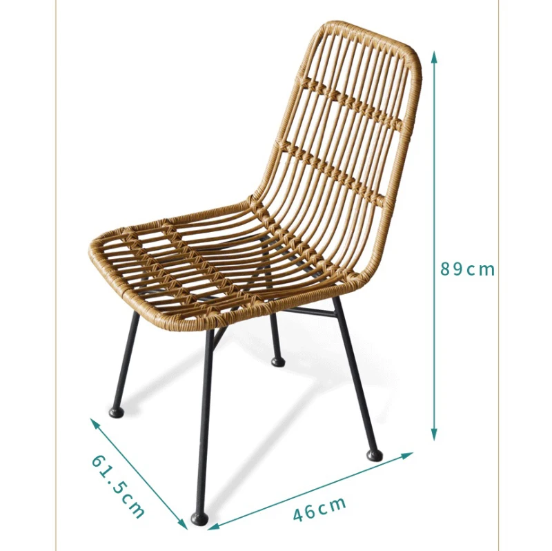 Обеденный стул из ротанга ручная работа кованое железо для отдыха на балконе