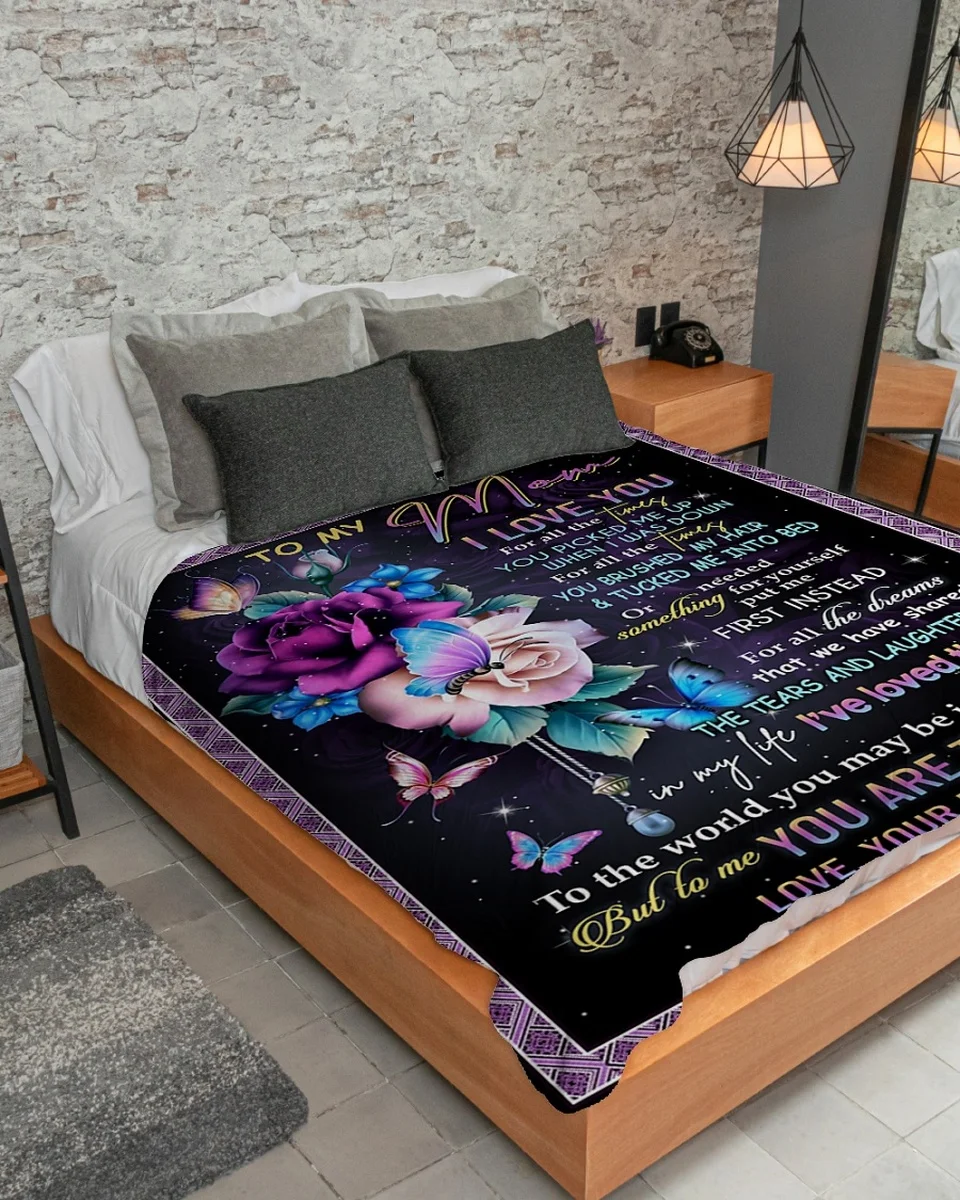 Give my mother your little girl blanket | Comfortable and high-quality wool Sherpa woven Mother's Day gift Дом и сад