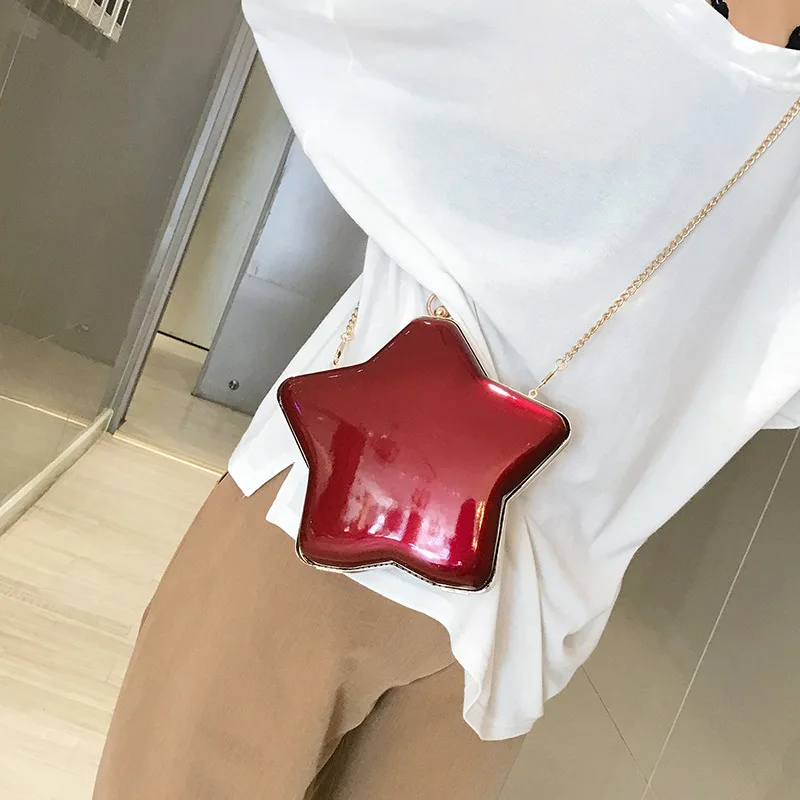 

Fashion Star Shape Clutch Bag Women Box Evening Handbags Female Chain Crossbody Bags Bolsa Feminina #30