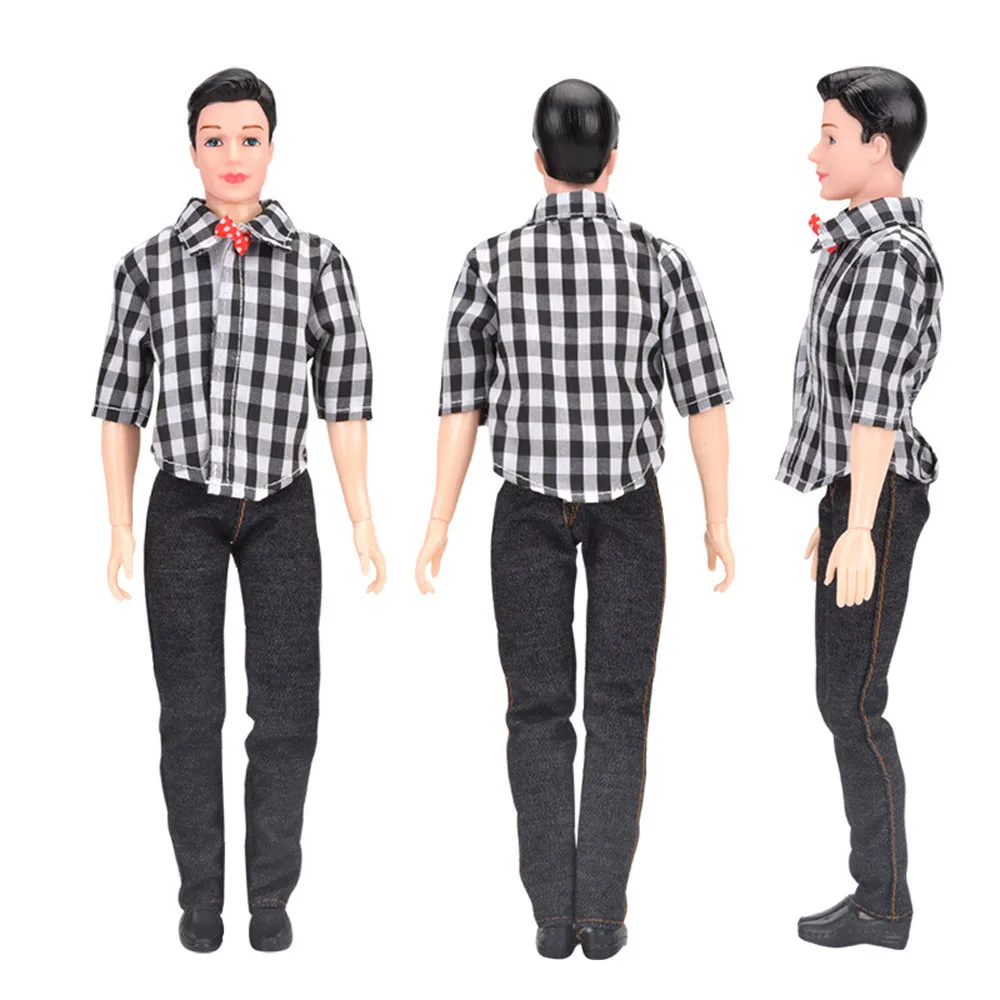 Кукла для мальчика повседневная одежда клетчатая кукла куртка штаны костюм