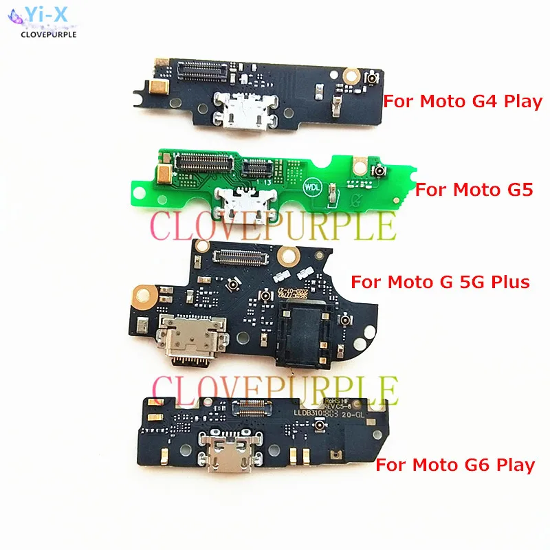 

10pcs New USB Power Charging Port Connector Board Parts Flex Cable With Microphone Mic For Motorola Moto G5 G6 G4 Play G 5G Plus