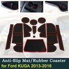 Противоскользящая резиновая подстилка для дверей Ford KUGA 2013  2016 Escape MK2 pre-facelift 2014 2015, лидер продаж, коврик-паз, автомобильные аксессуары