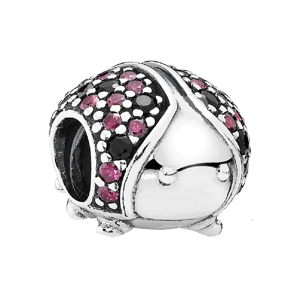 

Sparkling Ladybug Charm 100% Real 925 Sterling Silver Sparkling Ladybug Charms Fit Original Bracelet Diy Jewelry
