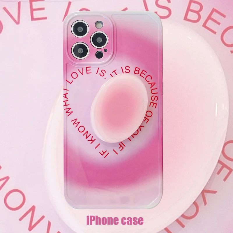 

Retro Art Gradient Bracket Korean Phone Case For iPhone 12 11 Pro Max X Xs Max Xr 7 8 Plus SE 2020 Cases Soft Silicone Cover