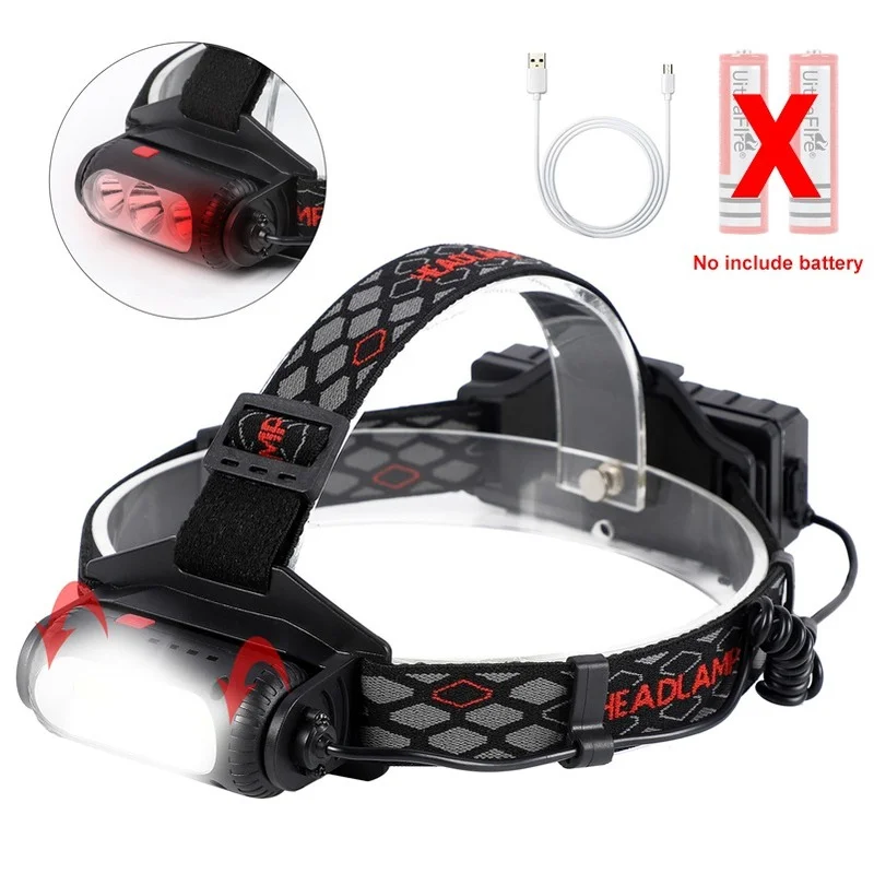 

Головной Светодиодный фонарь, 2500 лм, без аккумулятора, с зарядкой от USB